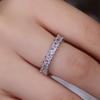 Wih New Full Circle White Square Ring Diamond Simple Personality Niche Ring As a Gift for Girlfriend