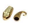 10 Sets Antique Golden Snake Head Clasps Hook End Caps Fit 7mm Leather Bracelet Connectors Clasps DIY Jewelry Making Accessories