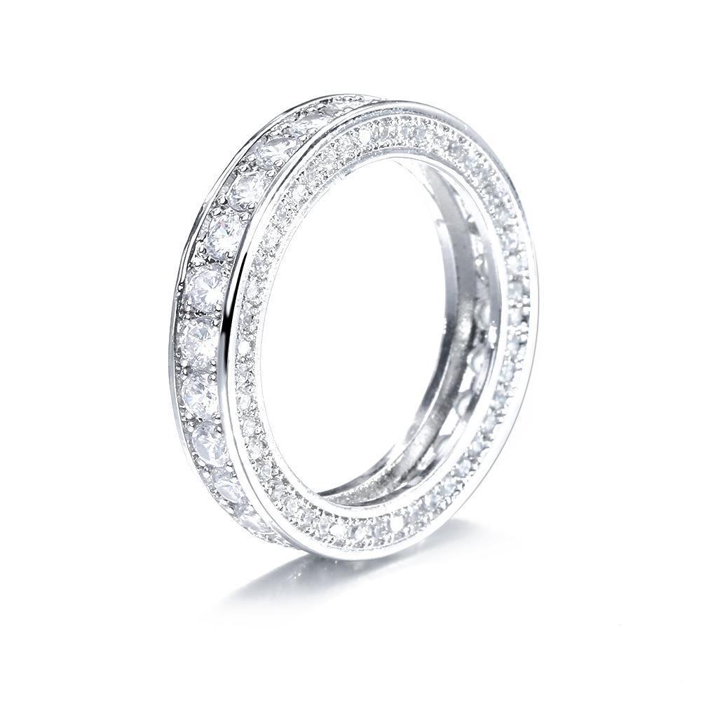 

Корейское кольцо-звезда с цирконом для женщин - Универсальное, элегантное и модное Size 5 платиновый/белый