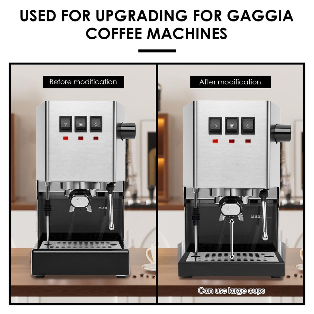 Bacinella Sottile con Tubo di Scarico in Acciaio Inossidabile 6 9 12 Bar Molla Bacinella Bassa Profilo Accessorio Macchina da Caffè Bacinella Sottile