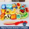 9-36Pcs Baby Wooden Toys Cartoon Fruit Animal Stringing Threading Wooden Beads Toy Monterssori Educational Toys For Kids