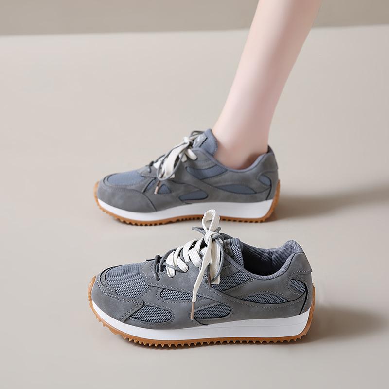 

Spring/autumn Comfortable Non-slip Women s Walking Shoes Fashionable New Round-toe Mesh Breathable Sexy Casual Sneakers 36 сірий колір