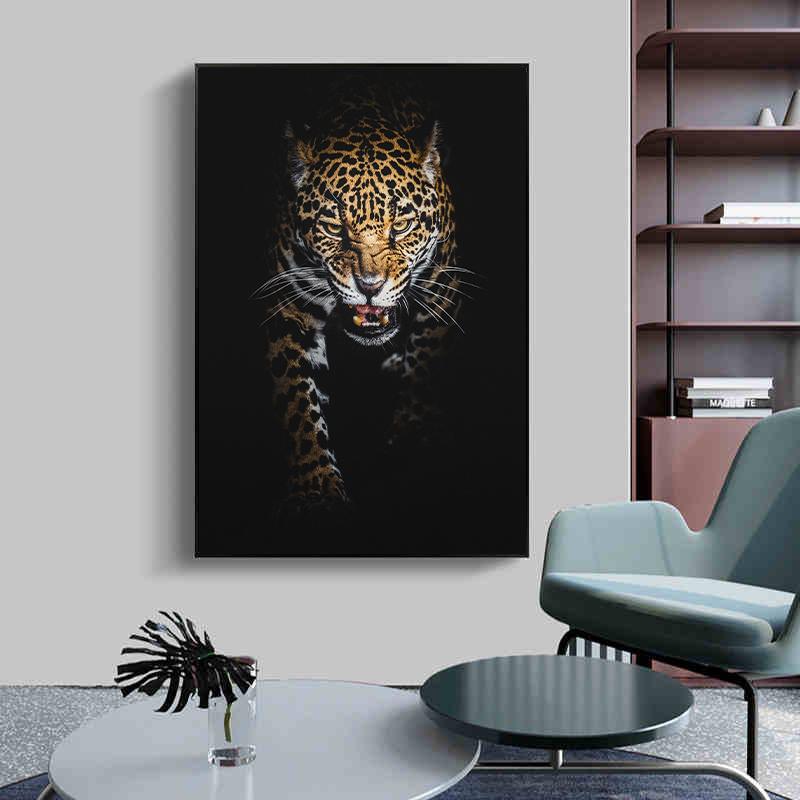 Moderna leoparder Nordisk affisch och tryck Canvasmålning Vilda djur Väggkonst Dekorativ bild för vardagsrum Heminredning