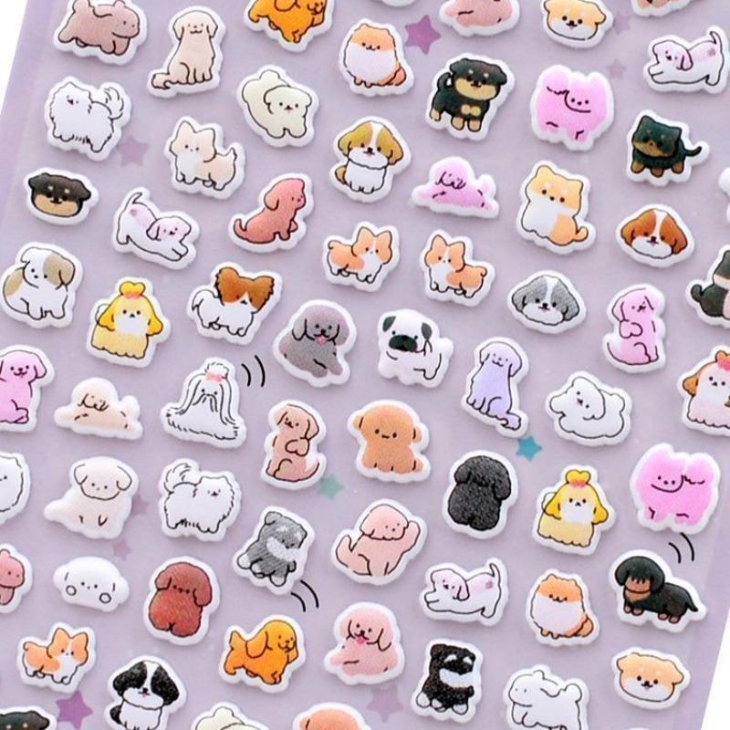 Cute 3D Puffy Stickers Kawaii Cat Dog Cake Animal Decorative Stickers for Students Journal Diary Scrapbooking DIY Stationery