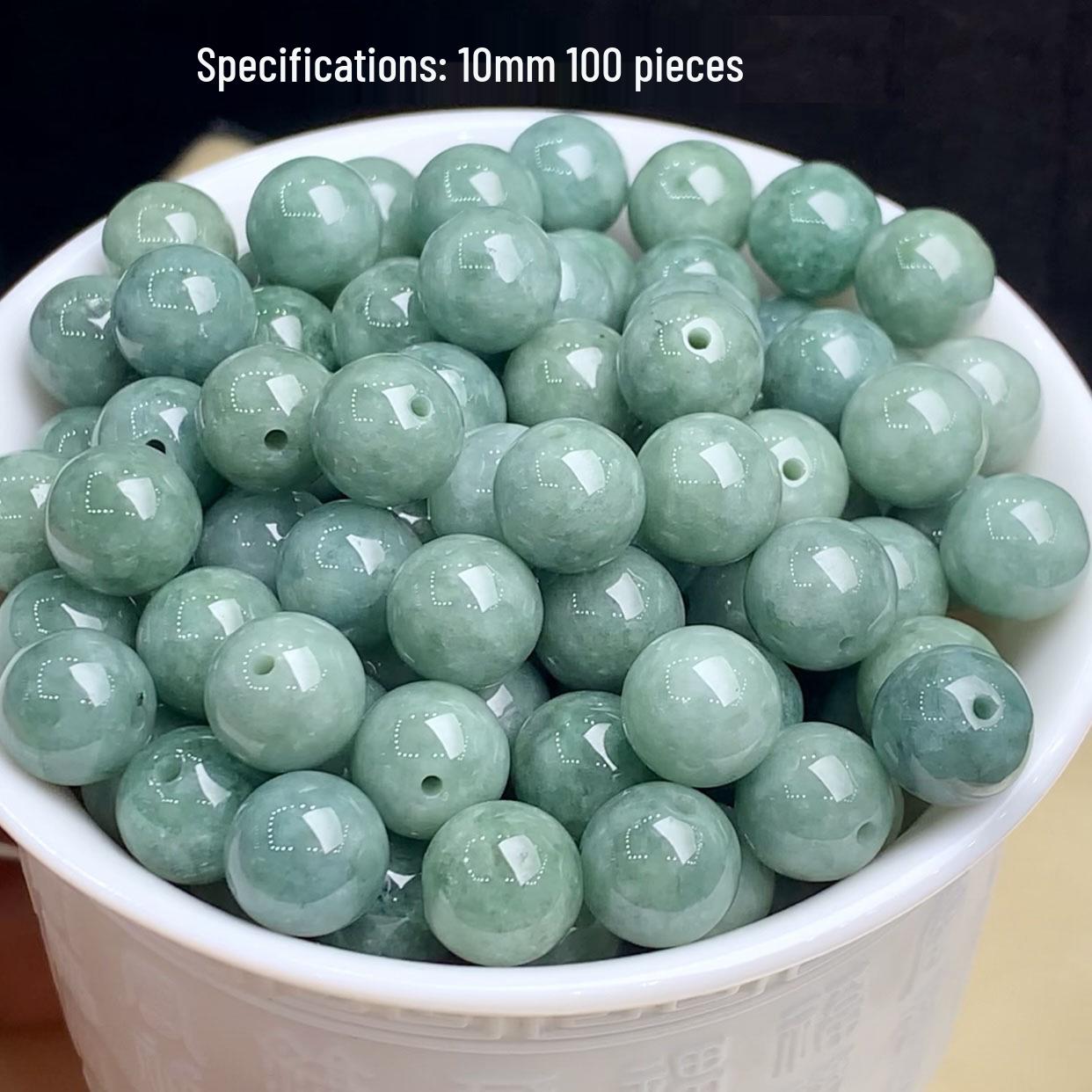 A-Grade Natural Light Green Jade Bead Lanyard for DIY Braided Rope Pendant 8MM
