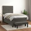 Slatted Bed Base with Mattress - Maison Exclusive - 100x200 Cm - Adjustable Headboard - Dark Grey