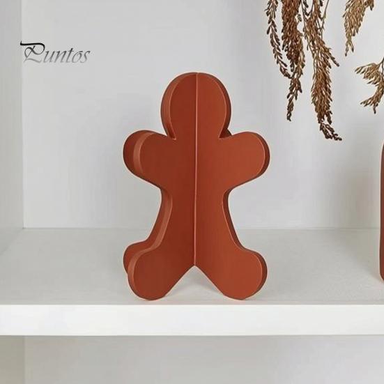 Handcrafted Smooth Surface Decor 3D Printed Gingerbread Man Ornament for Christmas Decoration, Modern Tabletop Ornaments Figurine Home Office