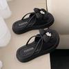 Summer New French Drag 2025 Spring Thick-bottomed French Bow Fashion Non-slip One-word Drag Women's Summer Outer Slippers