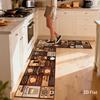 Christmas Holiday Warm Coffee Theme Kitchen Mat Non Slip Oil Resistant Runner Mat for Home Dining Room Winter Decor