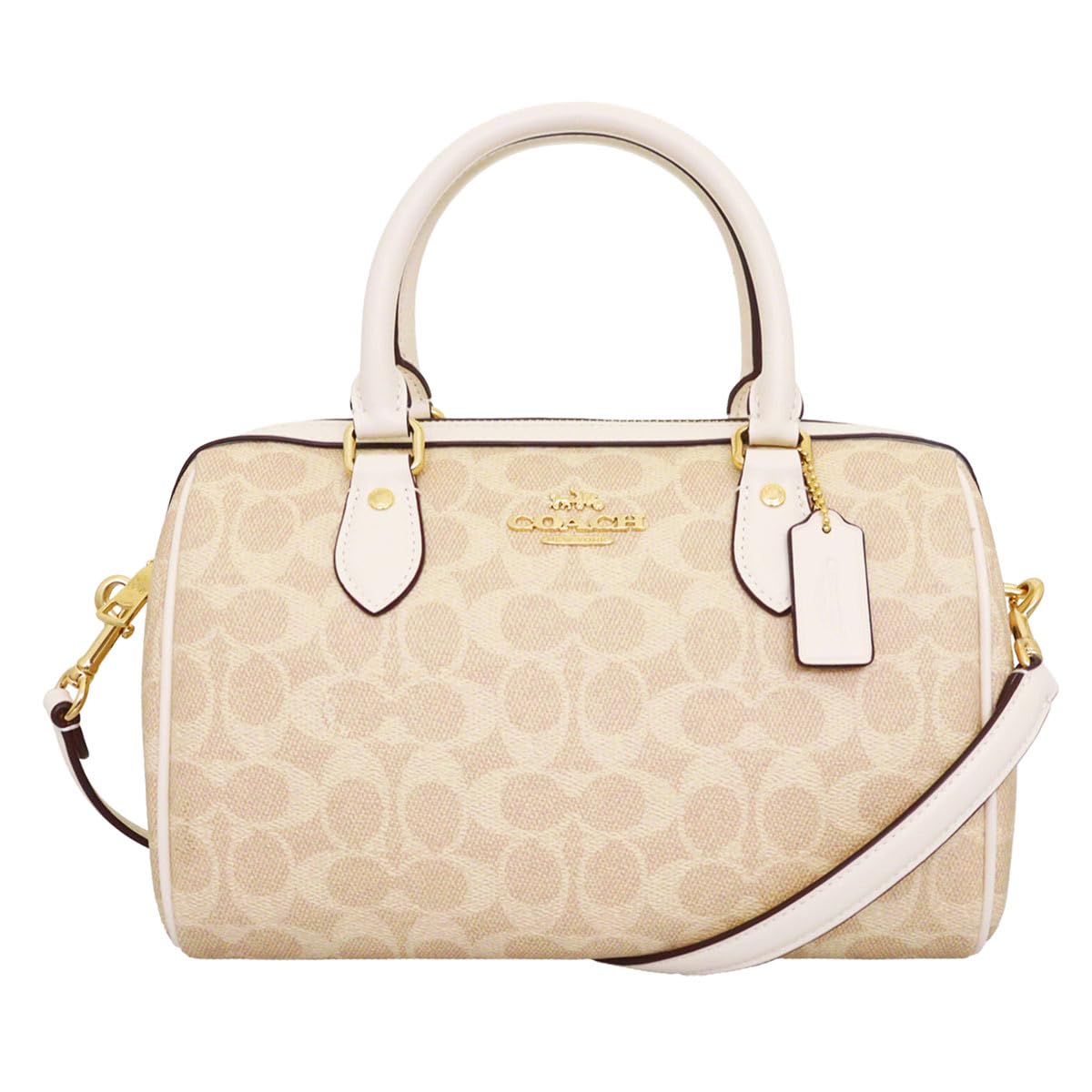 

COACH Bag FCV961 CV961 Sand x Chalk Signature Coated Canvas Rowan Satchel [Coach] (Shoulder Bag) Women s [Outlet Product] [Brand] [Item]