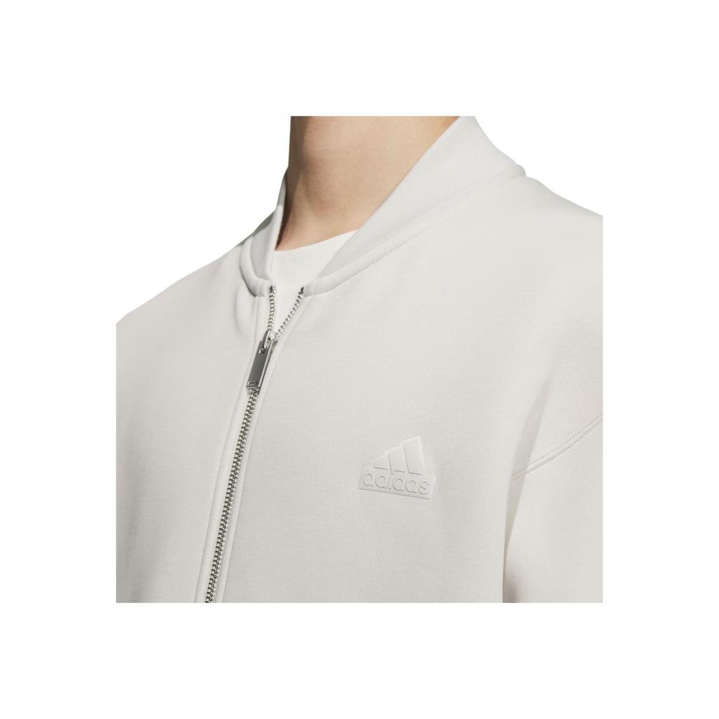 Adidas Spacer Bomber Jacket Solid Color Loose Fit Flight Sports Casual Jacket Men Jacket Talc JJ3789