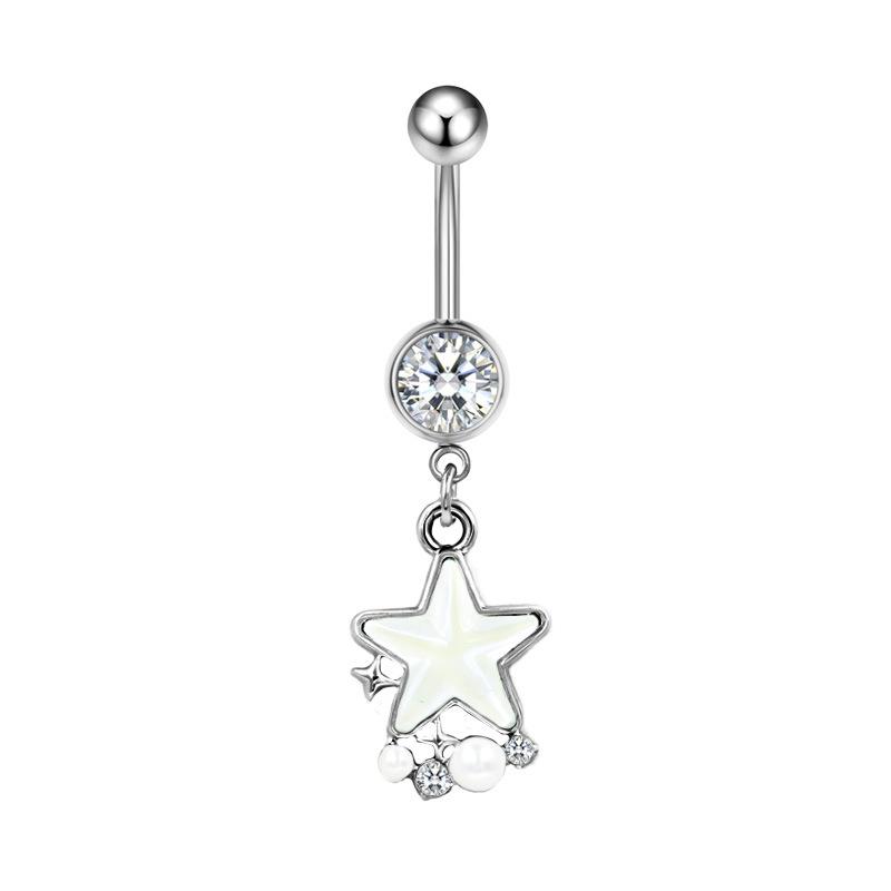 

Simple Fashion Zircon Navel Ring Lady S Personalized Piercing Jewelry Heart Shaped Belly Button Ring Accessories A19