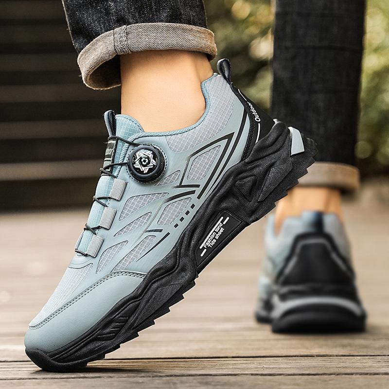 Men's breathable soft-soled casual sports shoes summer new rotating shoelaces running shoes soft-soled non-slip student sneakers