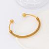 Elegant High-End Stainless Steel Round Head Mesh Bangle Bracelet