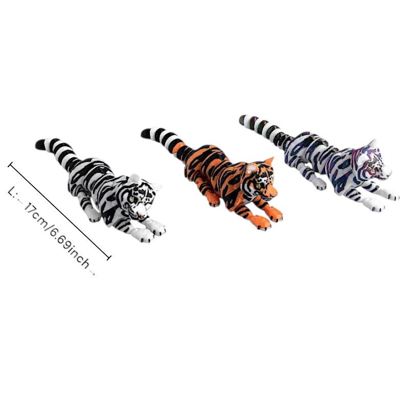 17cm 3D Printing King Of The Forest Tiger Model Simulation Animal Tiger Toys Children Gifts Joints Movable Home Decoration