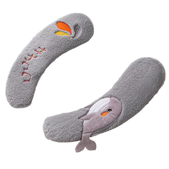 

Toilet Seat Cover Soft Flannel Non-Slip Washable Cushion Pad Cartoon Whale Pattern Stretchable Fit Round Elongated Square Toilet Seat Mat сірий
