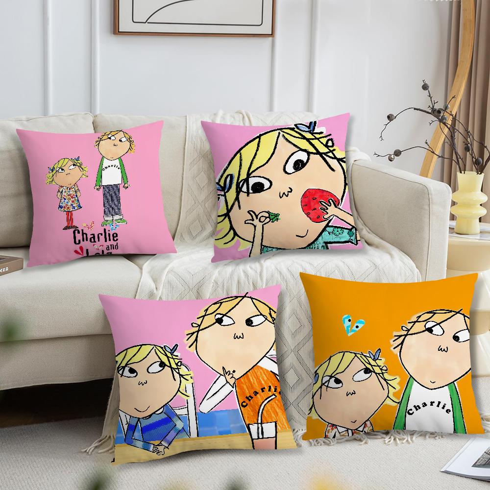 Cartoon Funny K-LOLA Cushion Cover Comfortable Soft Pillow Case for Sofa Living Room Home C-CHARLIE AND Decor Protective Covers