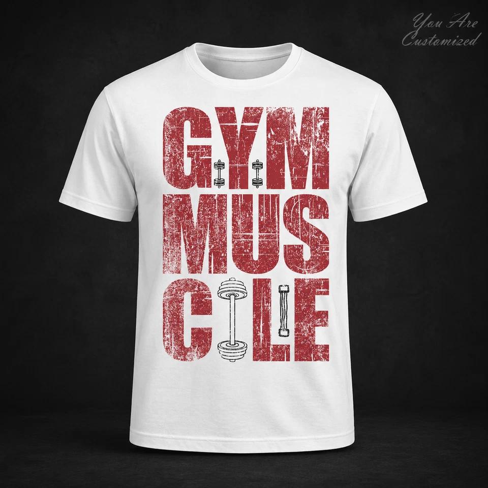 Gym Muscle T Shirt Black or White Unisex Workout Fitness Bodybuilding Tee 2 S