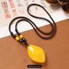 Amber Beeswax Necklace Chicken Oil Yellow No Matter Brand Pixiu Pendant Retro Women's Long Sweater Chain Men's Accessories