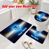 Personalized Warrington Wolves FC 3Pcs Flannel Toilet Mat Set Custom Text Bathroom Rug Non Slip