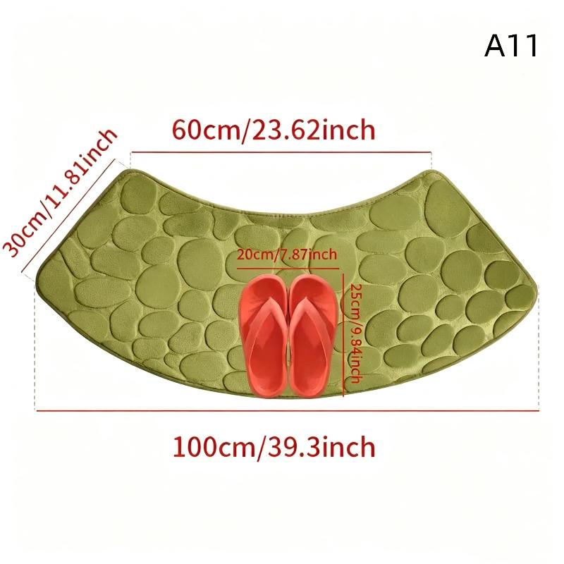 Velvet Non Slip 3D Cobblestone Embossed Bath Mat Absorbent Bathroom Floor Doormat Durable Rug for Home Entryway 1Pcs