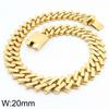 Cross Border Trend 18K Gold Plated Stainless Steel Hip Hop Bright Surface Cuban Necklace Men and Women Jewelry