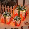 3 Stück Weihnachtsgeschenkboxen mit Beleuchtung und Schleife LED Leuchtende Geschenkboxen für Innen- und Außenbereich Zuhause Veranda Weihnachtsbaum Partydeko