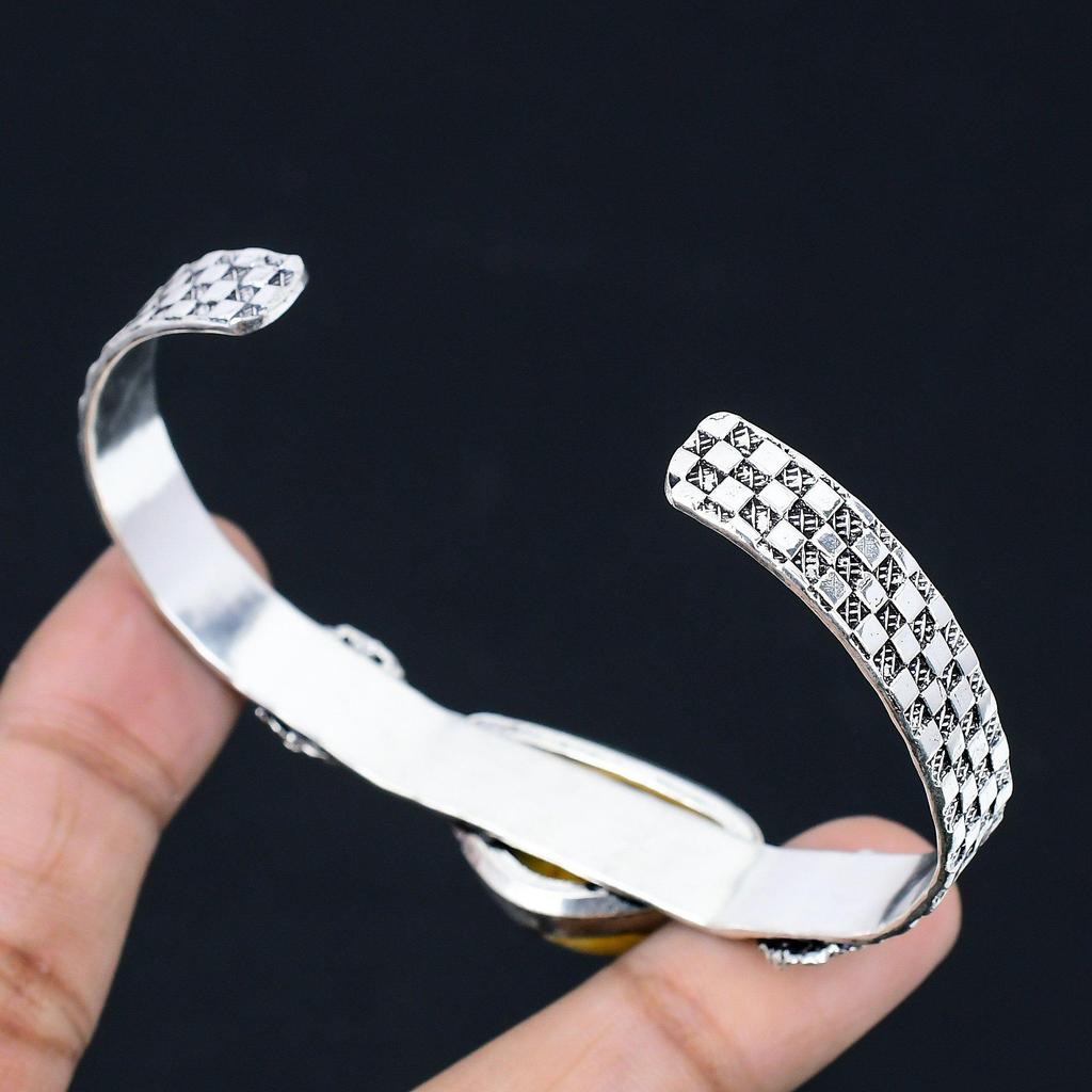 Daughters Day Sale Sterling Silver Trillion Natural Mookaite Trendy Wife Bangle