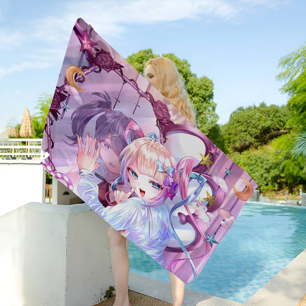 Needy Girl Overdose Bath Towel Microfiber Soft Water Absorbing Breathable For Girl Kids Decorative Cartoon Beach Towel