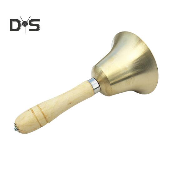 Vintage Alloy Hand Bell with Wooden Handle Super Loud Heavy Duty Wedding Animal Training Dinner Meditation Musical Teaching Service Call Bell