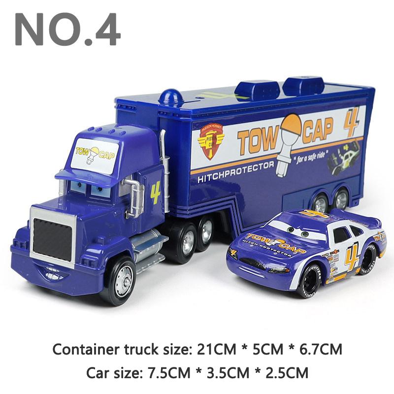 Pixar Cars Truck Sage VanDerSpin Model Car 1/55 Die Casting Container Trucks Racing Toys Children's Birthday Gifts Collectibles
