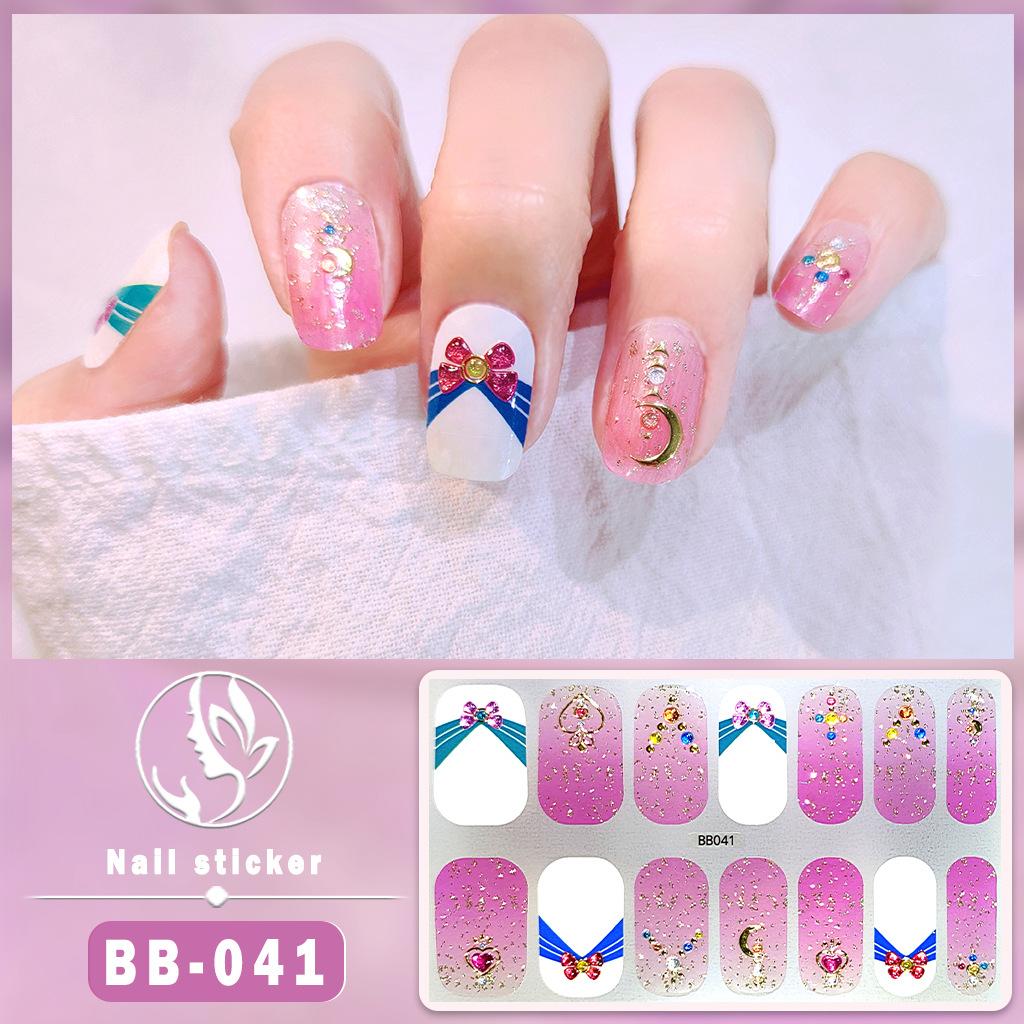 BB 5D No-Bake Gel Nail Sticker Light Therapy Nail Film Nail Sticker Full 3D Hot Gold Wearing Nail Sticker