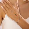 Fijn Liefde Hart Shinestone Vingerarmband voor Dames Meisjes Mode Kleurrijk Eenvoudig Zirkon Handketting Feest Sieraden Cadeaus