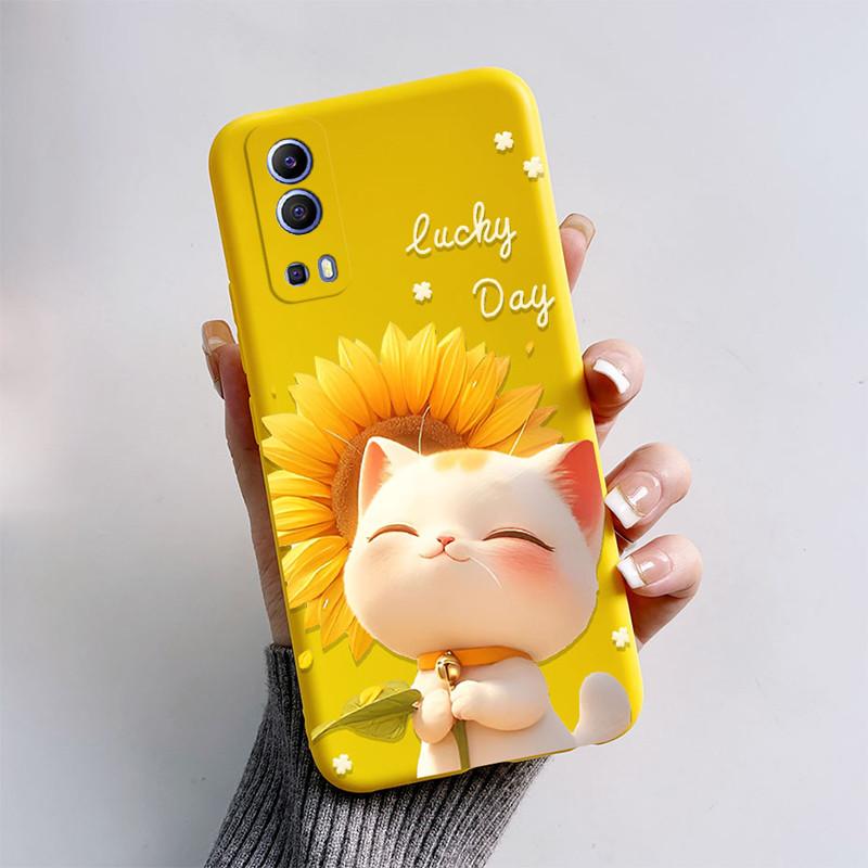 For Vivo Y72 5G Y52 5G Y75s 5G Phone Mask Back Cover 2024 Fashion Butterfly Astronaut Coque Capas For Vivo V2041 2053 Soft Case