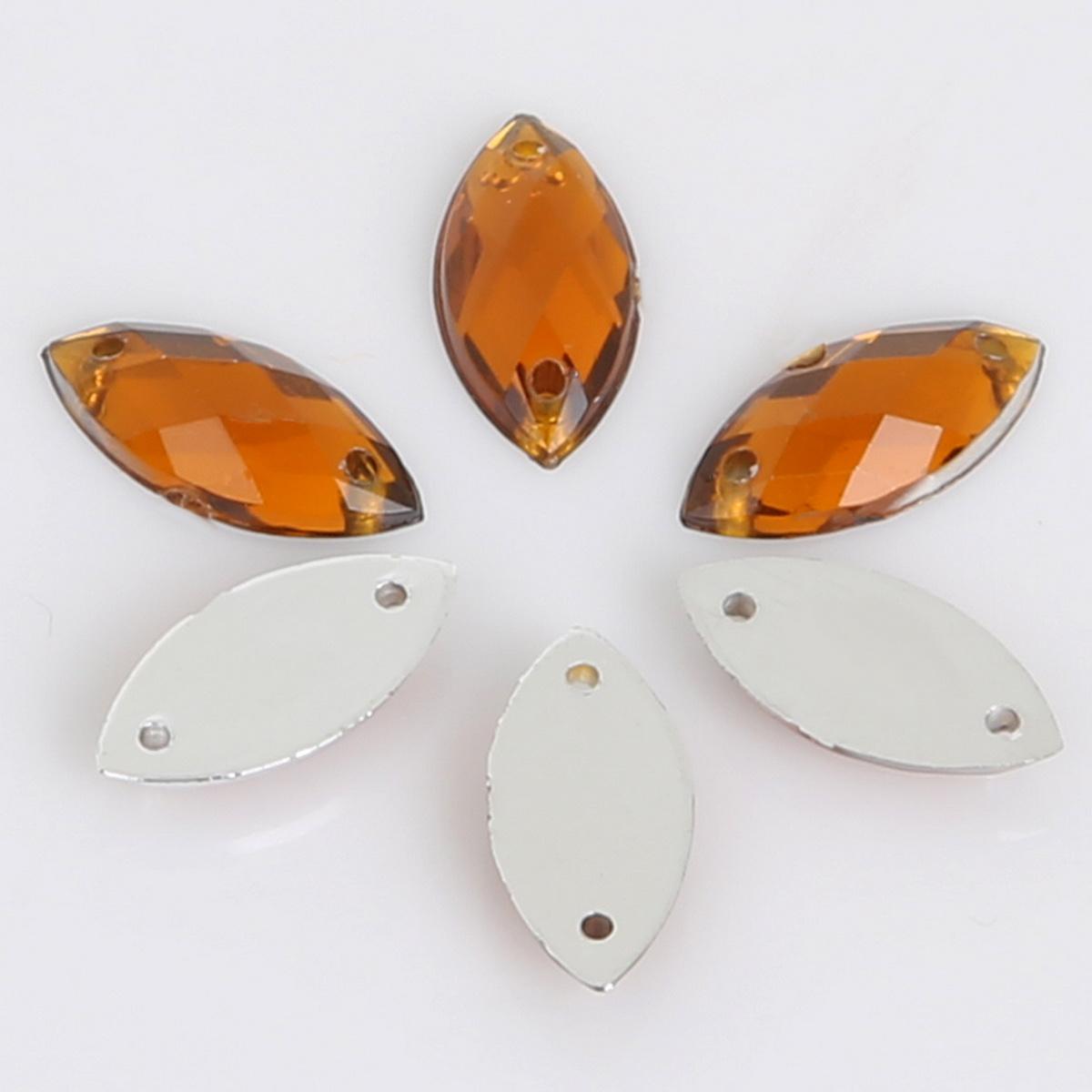 

50 шт., акриловая дрель с двойным отверстием и плоским дном, форма лошадиного глаза для DIY ожерелья, изготовления ювелирных изделий, аксессуары для рукоделия 9x18mm коричневый