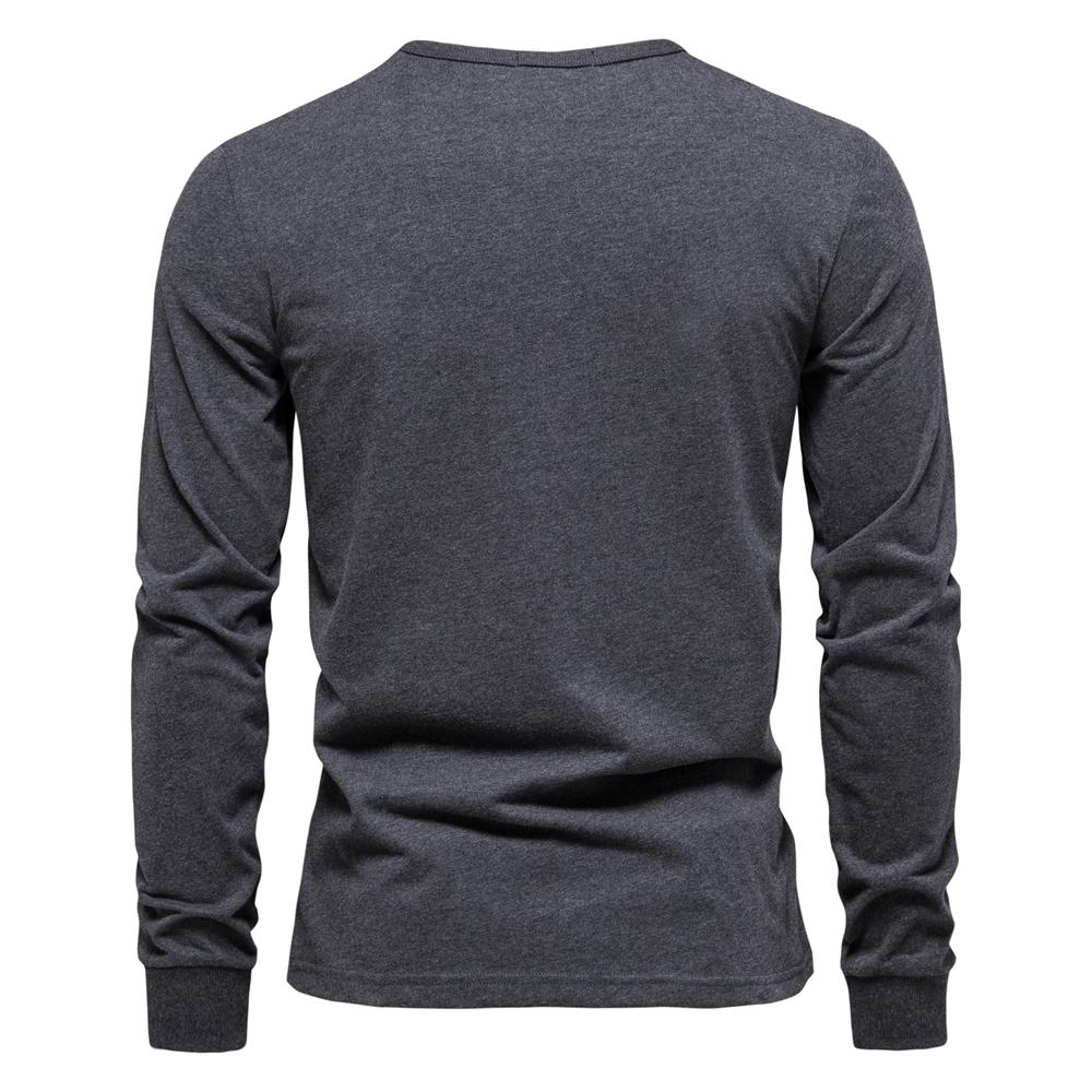 100% Cotton Long Sleeve Men's T-shirt Solid Color Letter Print Casual T Shirts for Men New Spring Tops Tee Men Clothing