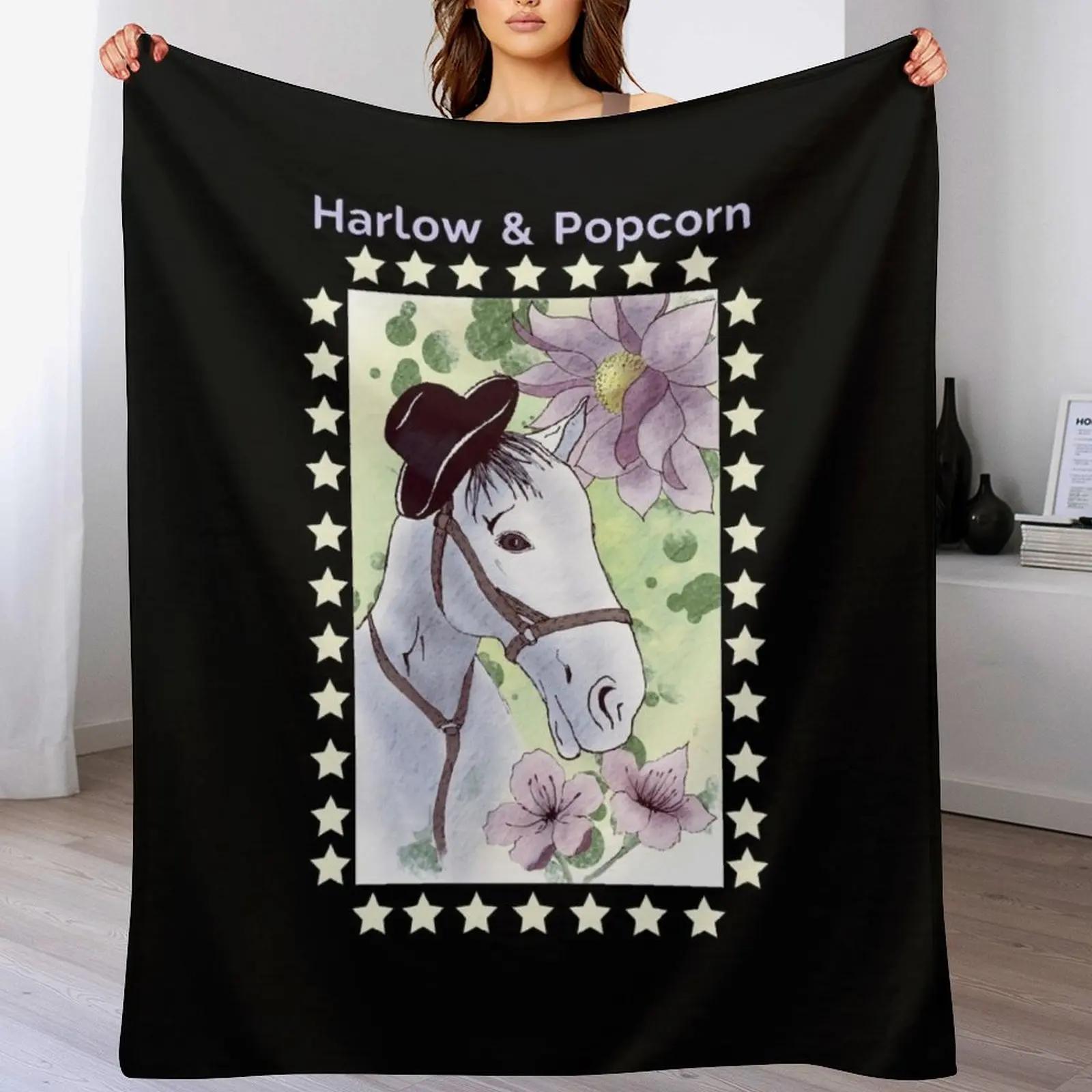 

Harlow And Popcorn Throw Blanket Anti Shedding Soft Fuzzy Blanket for Home 102x76cm(40x30in)
