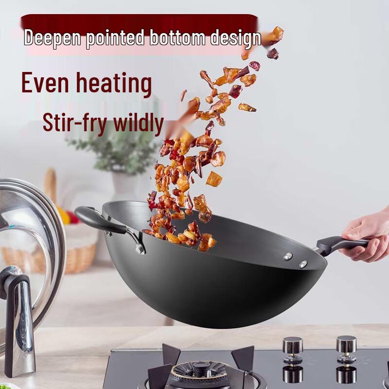 ASD 32cm Rust-Proof Cast Iron Wok