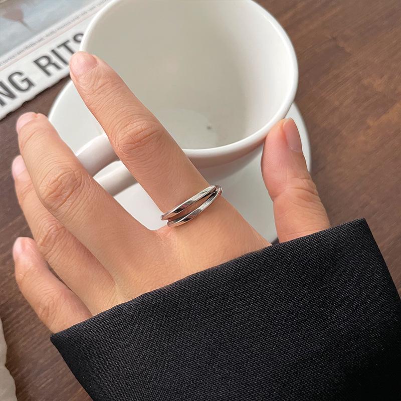 Lan Zhi 925 Sterling Silver Irregular Open Ring for Women - Non-Fading Index Finger Jewelry