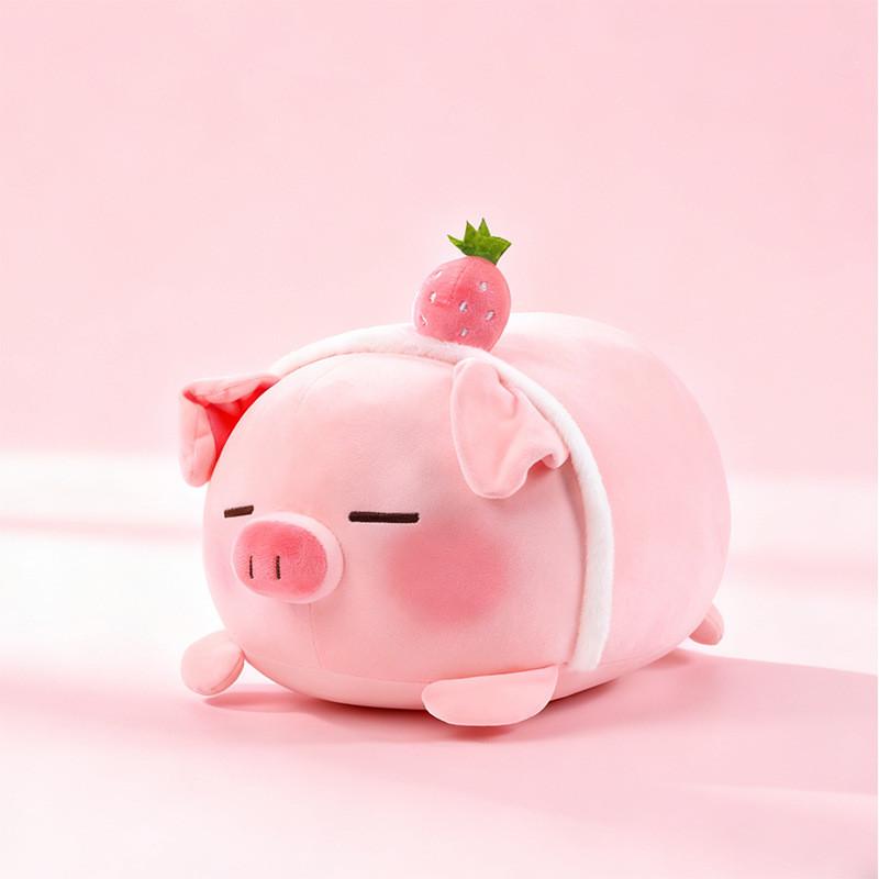 

Strawberry Pig Plush Pillow With Super Soft Short Plush For Kids And Teens Gift 35cm
