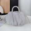 Crossbody bag niche pumpkin bag new portable imitation wool bag fashionable versatile cloud pleated bag