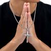 Stainless Steel Jesus Cross Pendant Necklace Fashion Gold Silver Color Christian Necklace Religion Prayer Faith Jewelry for Men