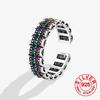 BFCLUB Silver Color Unique Design Colorful Blue Stone Ring For Women Jewelry Finger Adjustable Open Ring For Party Birthday Gift