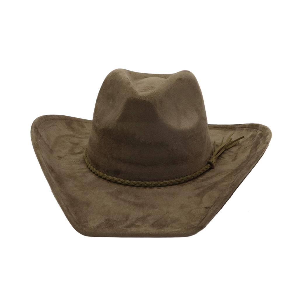 Suede 9.5cm Large Brim Classic Western Cowboy Fedora Hat Men's and Women's Cowboy Hats Fashion New Cowboy Hats