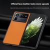 For TECNO Phantom V Fold2 Case PU Leather Coated PC Anti-Drop Folding Phone Cover