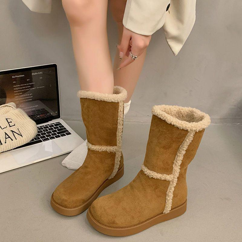 Winter Lolita Boots Round Toe Plush Sexy Thigh Flat Bottomed Women Warm Padded Thickened Footwear Shoes Australia Elegant Fur Boots