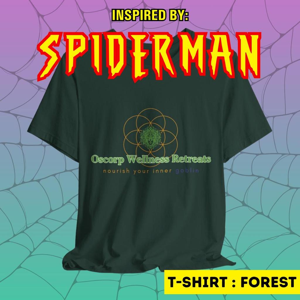 Oscorp Wellness Retreats T-Shirt: Spiderman Green Goblin Comic Fan Tee