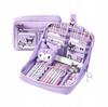 Purple Multifunctional Pencil Case For School Large Spacious Solid Material