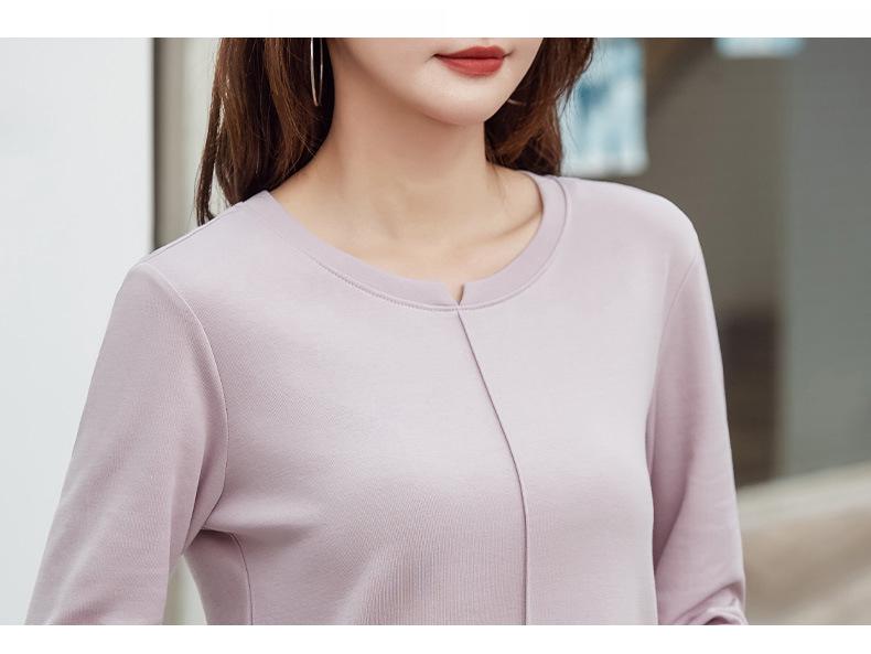 Women's Casual Long-Sleeve Thick Slimming Loose Solid Base Layer Top for Autumn/Winter