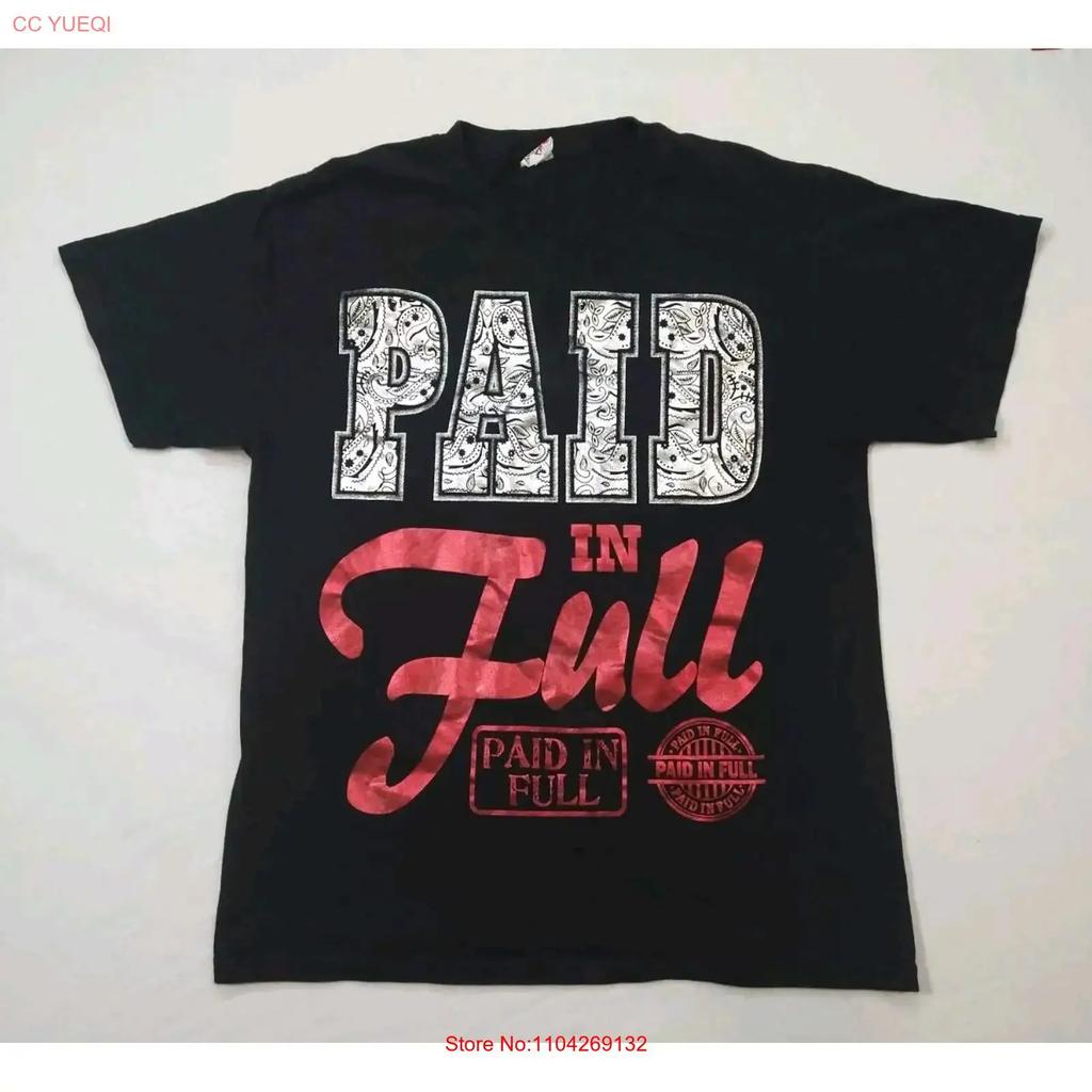 Vintage Rap T Shirt Adult Large Black Y2k Paid In Full Hip Hop Urban Streetwear Vintage Comfortable Stylish Slightly